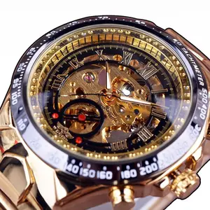 Men's Mechanical Watch with Diamond Accents, Automatic Wind-Up Luxury Wristwatch, Lightweight Luxurious Men's Timepiece