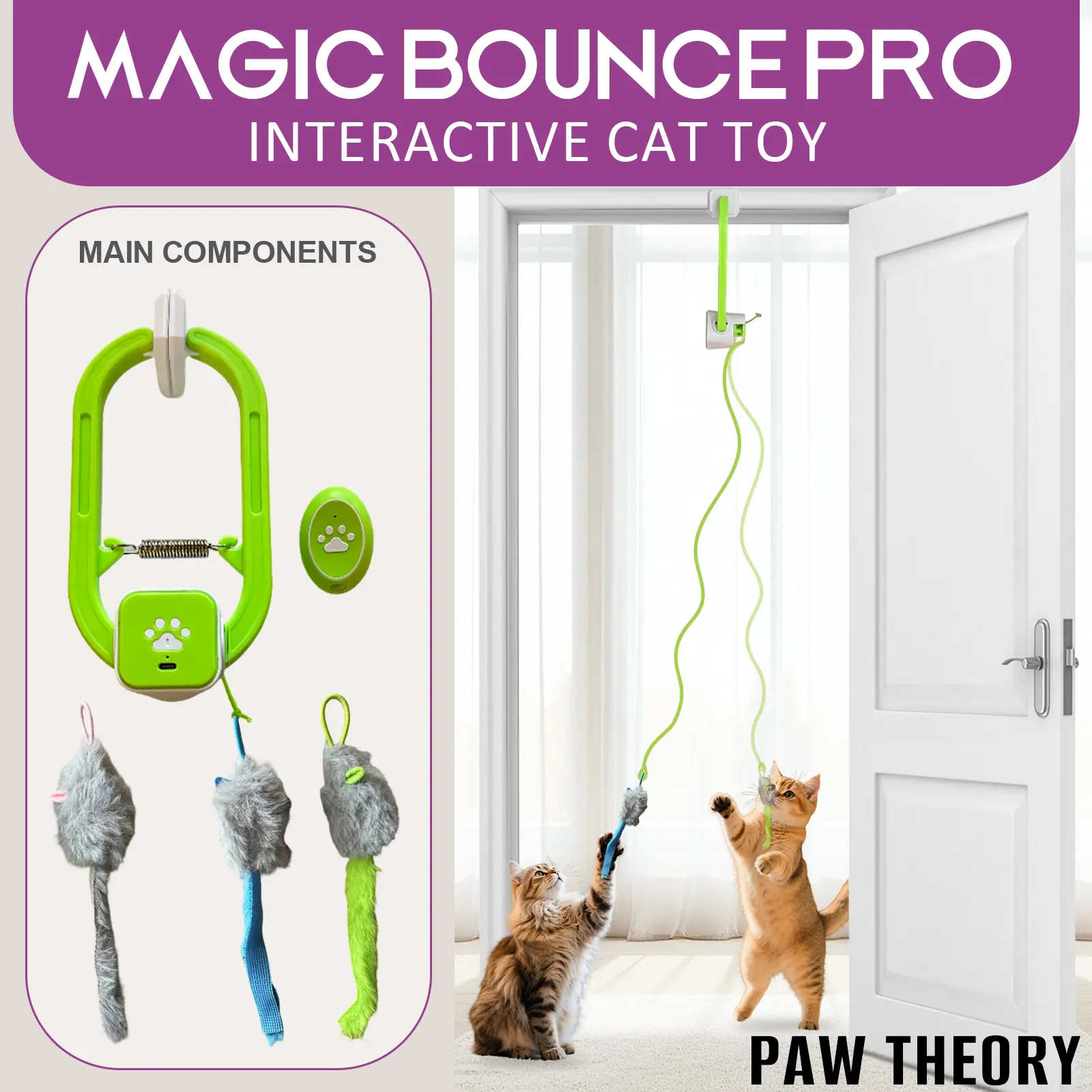 Christmas Interactive Cat Toys, Electric Cat Teaser,   Festive Squeaky Pet Toy, Chew-Resistant Plush Pet Toy , Door Clip Design, Indoor Cat Interactive Roller Tracks Stimulates Mind & Body, Motion Activated, Cat Toys, Interactive Kitten Toy Assortment, ti