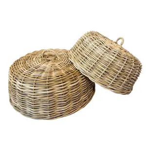 Rattan Cloche Dome Food Cover