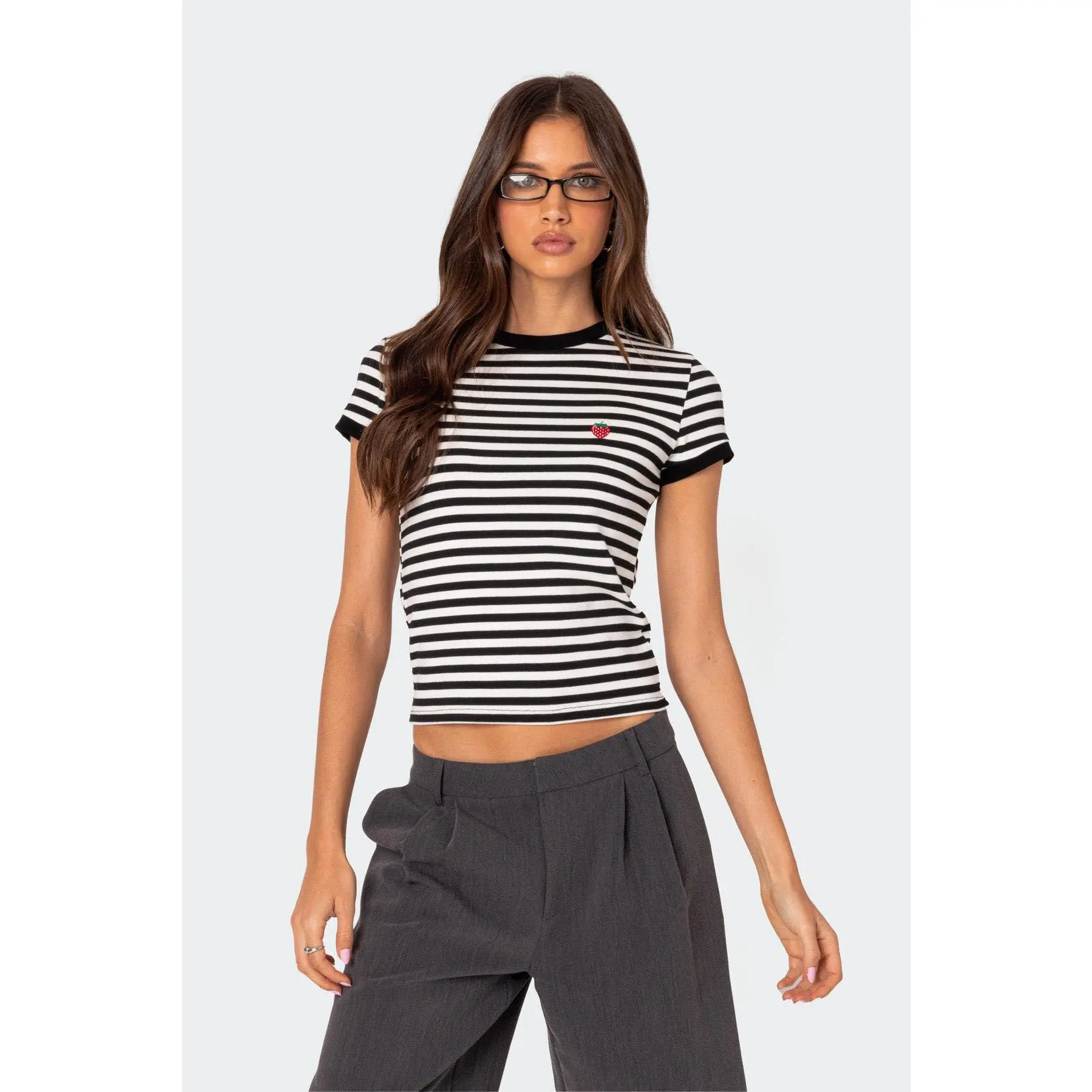 Edikted Women's Strawberry Fields Striped T-Shirt