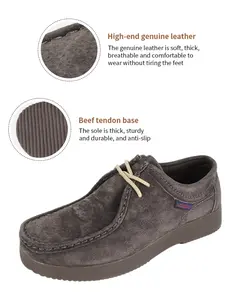 Men's High-End Genuine Leather Hand-Stitched Shoes, Versatile Fashion Casual Shoes, Anti-Slip Wear-Resistant Rubber Sole Business Work Shoes，Vintage classic lace up loafers, elegant Mocassins men's shoes, Walking shoes, Footwear