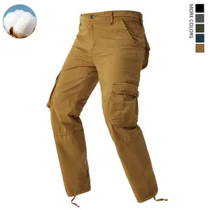Men’s 100% cotton classic-fit cargo pants, suitable for couples, ideal for work and casual wear, perfect for all seasons, easy to pair.
