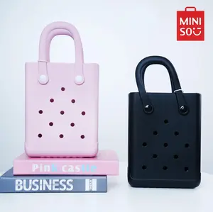 [Spring Gift] Miniso Classic Hollow EVA Beach Basket Tote Bag Fashionable Lunch Handbag Perfect For Beach Vacation Travel And Holiday Essentials