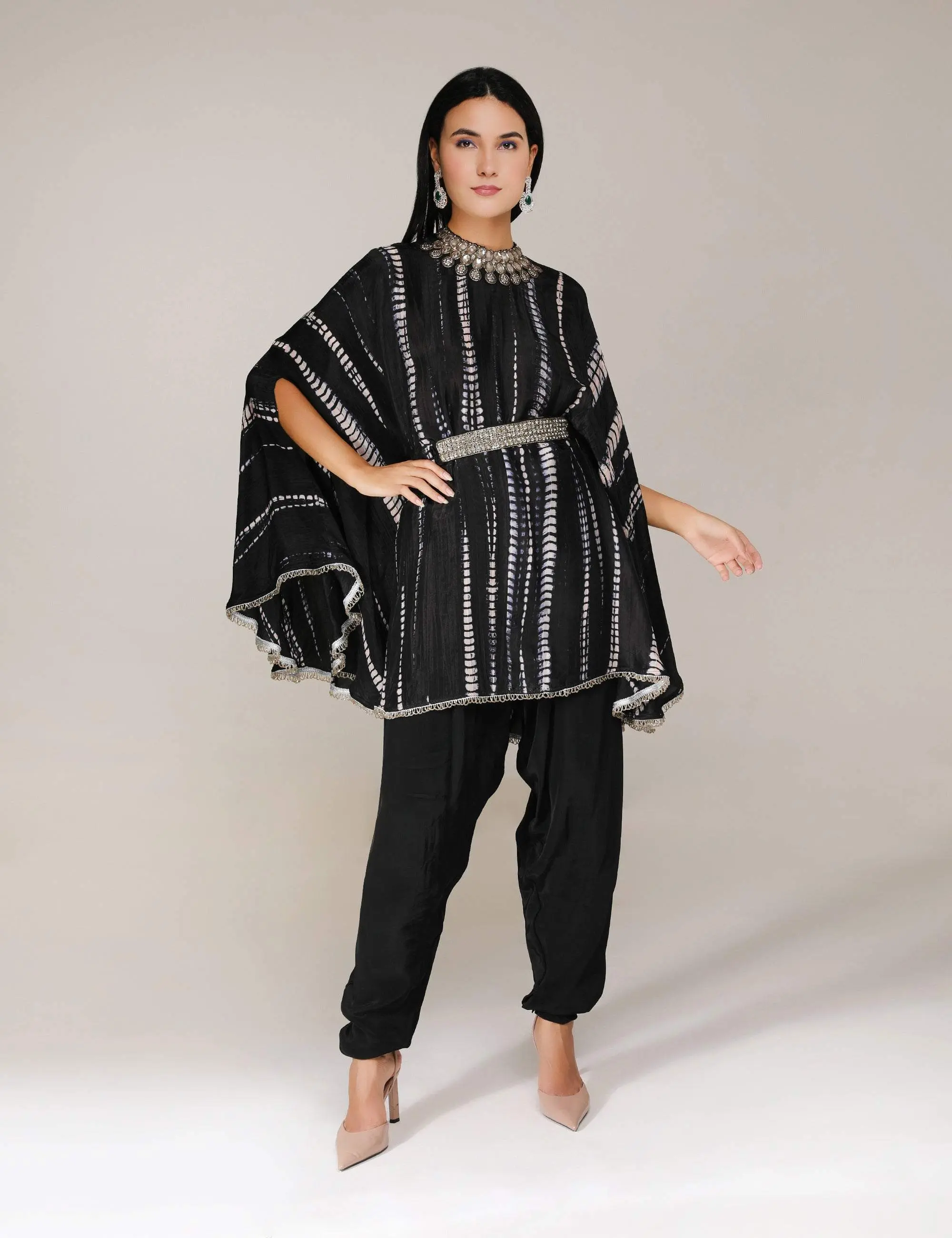 Black raya circle Kurta with Salwar Pants