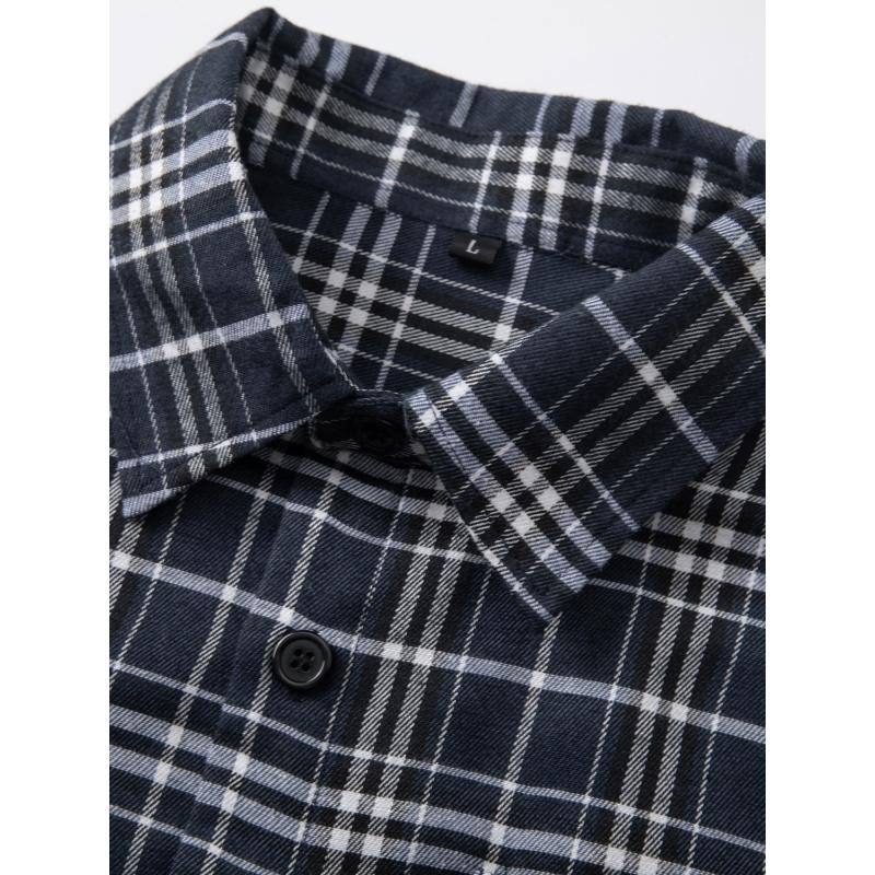 Pack of 4 men’s striped Western button-up shirts; plaid shirt with a notched collar,  cotton dress shirt fabric; regular fit;men’s tops ideal for summer beach trips, outings, and everyday outdoor activities. Polo Shirt Men's Quick-Dry Set Lightweight