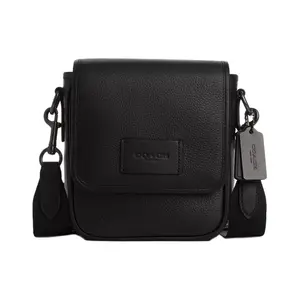 Coach Pebbled Leather Crossbody Bag with Magnetic Closure for Men and Women