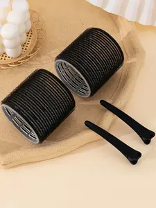 Campus Curling Tool 4psc Women's Curling Set Large, with Clip, Self Gripping Curler, Hair Curling Rods, DIY Hair Accessories Suitable for Date Hairstyling, Holiday Gifts, Daily Leisure Hair Accessories