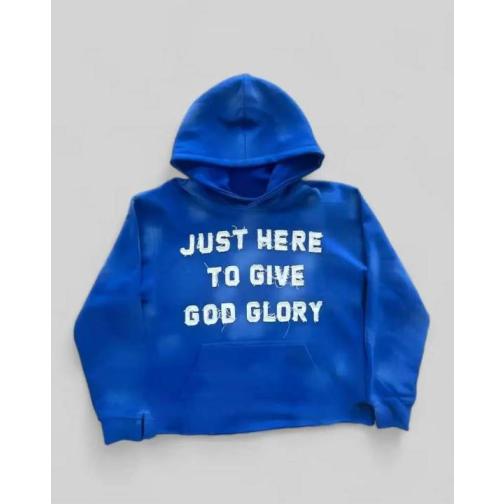 Y2k Oversized Graphic Hoodies Just Here To Give God Glory Funny Hoodies For Men Women Daily outfit