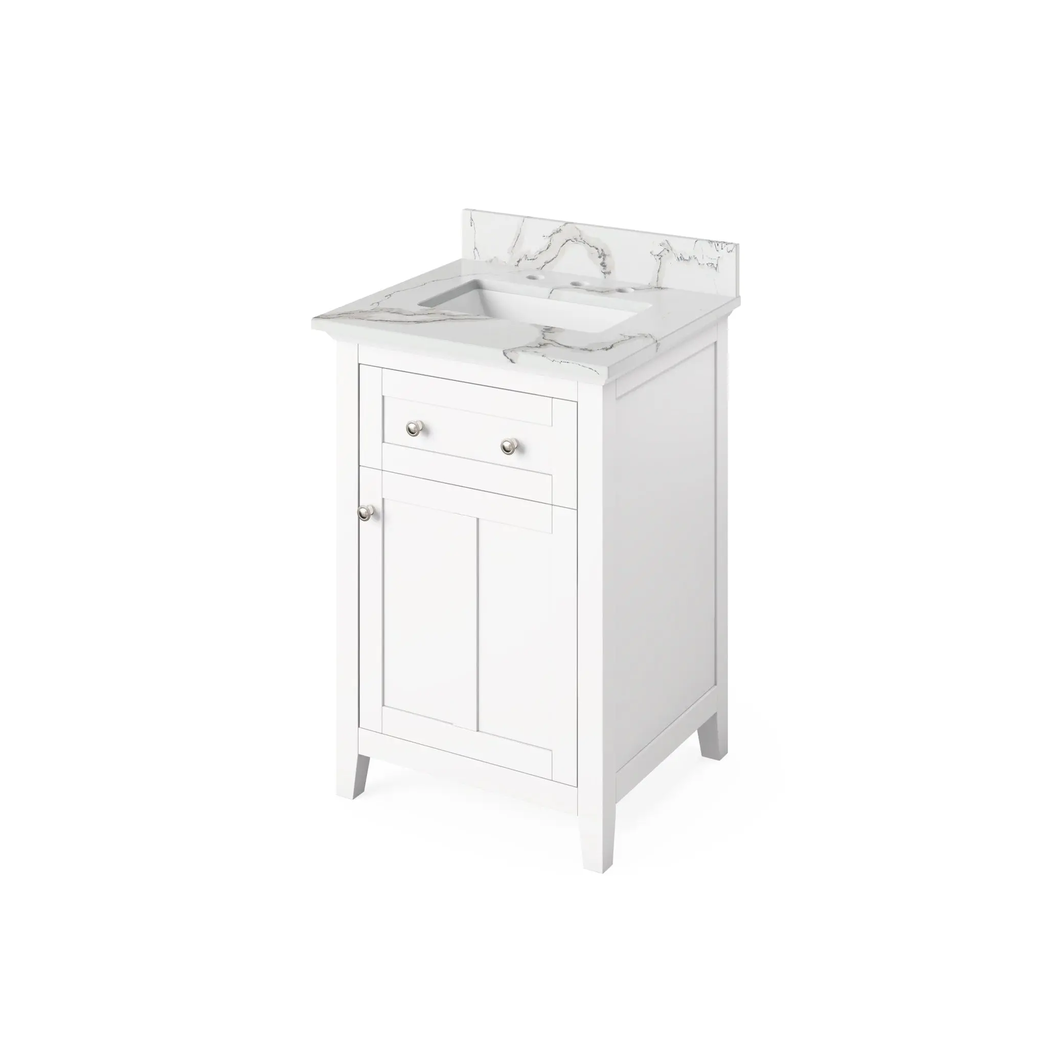 Hardware Resources Jeffrey Alexander Chatham Vanities 24" White Freestanding Vanity