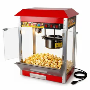 Commercial Popcorn Machine,Father's Day Gift, 1300W Electric Popcorn Maker with Detachable Stainless Steel Pot, Theater Style Popper with Tempered Glass Doors, Fast 5-Minute Heating for Home Movie Nights, Parties, Snacks & Outdoor Events