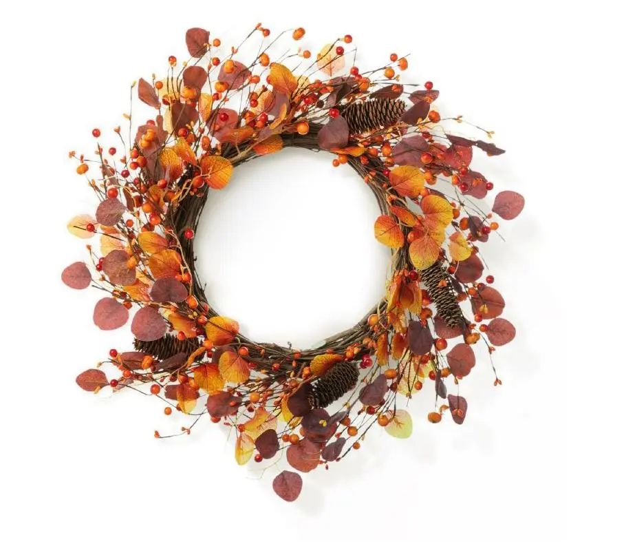 Glitzhome 22" Eucalyptus Berry Fall Autumn Wreath Glitzhome 22" Eucalyptus Berry Fall Autumn Wreath