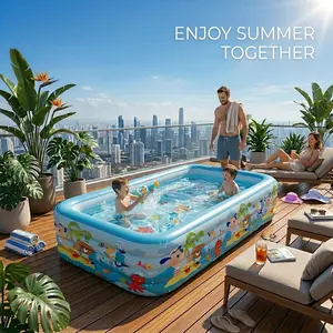 S1007338750 small 60.2x41.33x22.8in New large-sized thickened inflatable swimming pool for home use, portable and quick-inflating family wading pool, summer water entertainment pool, cool and refreshing.