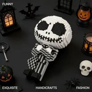 Halloween Skull Series Building Blocks Model, 1644/1544 Pieces DIY Toy Set, Includes Hammer & Instructions, Perfect Gift for Kids, Building Block Sets