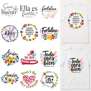 6 Sets Floral Letter Iron On Transfers for Clothes & Bags, TikTok Style Heat Transfer Decals with Chest Sleeve Back DIY Designs