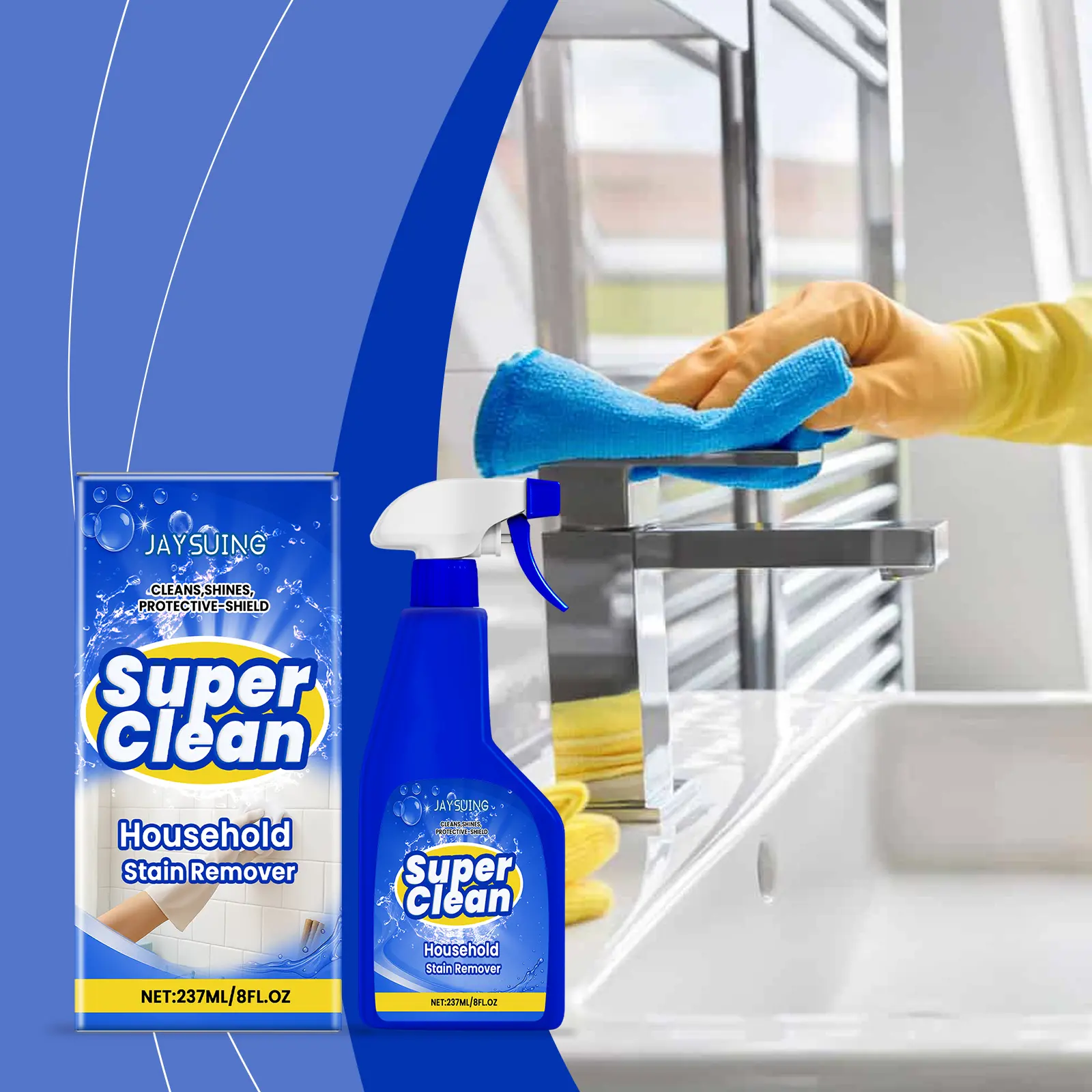 All-Purpose Cleaner Spray Remove Mildew & Oil Stains Descaler Fresh Citrus Scent for Household Kitchen & Bathroom Tile