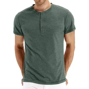 Mens Fashion Casual Front Placket Basic Long/Short Sleeve Henley T-Shirts