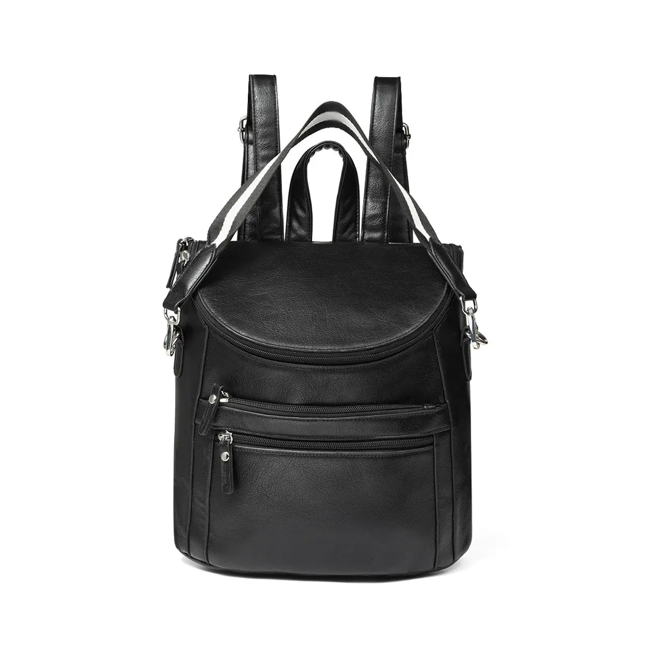 Women's U-Shaped Utility PU Leather Fashion Backpack, Stylish Backpack Bags for Daily Use