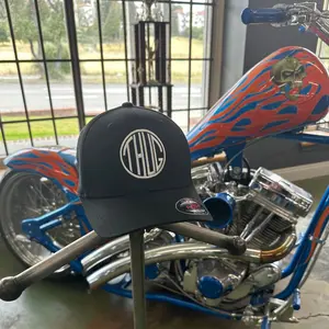 THUG Big White Logo Hat#019 Sturgis-Hat -Black w/White