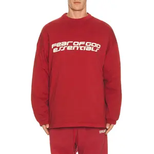 Fear of God ESSENTIALS 90'S Long Sleeve Tee in Crimson
