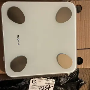 MODONE Smart Scale for Body Weight, Digital Bathroom Scale for BMI and Body Fat, 7-Color Glowing Remote Display, Body Composition Monitor with Smartphone App