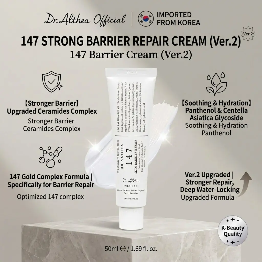 [Dr.Althea Official] 147 Barrier Cream (Ver.2) - Face Moisturizer for Stronger Skin Barrer, Soothing & Hydration, Korean Skincare