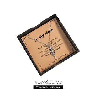 Infinity Necklace Forever Love Gift for Mom, Mother’s Day Jewelry with Engraved Message Box, Name Engraved Pendant, Dainty Fashion Jewelry, Womens Gifts, Gifts for Women, Necklaces for Women, Mom Birthday Gifts