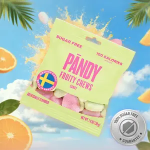 Pandy Candy Sugar Free Swedish Candy, Gummy, Sour Candy, 100 Calories per Bag, Healthy Snacks for Kids & Adults