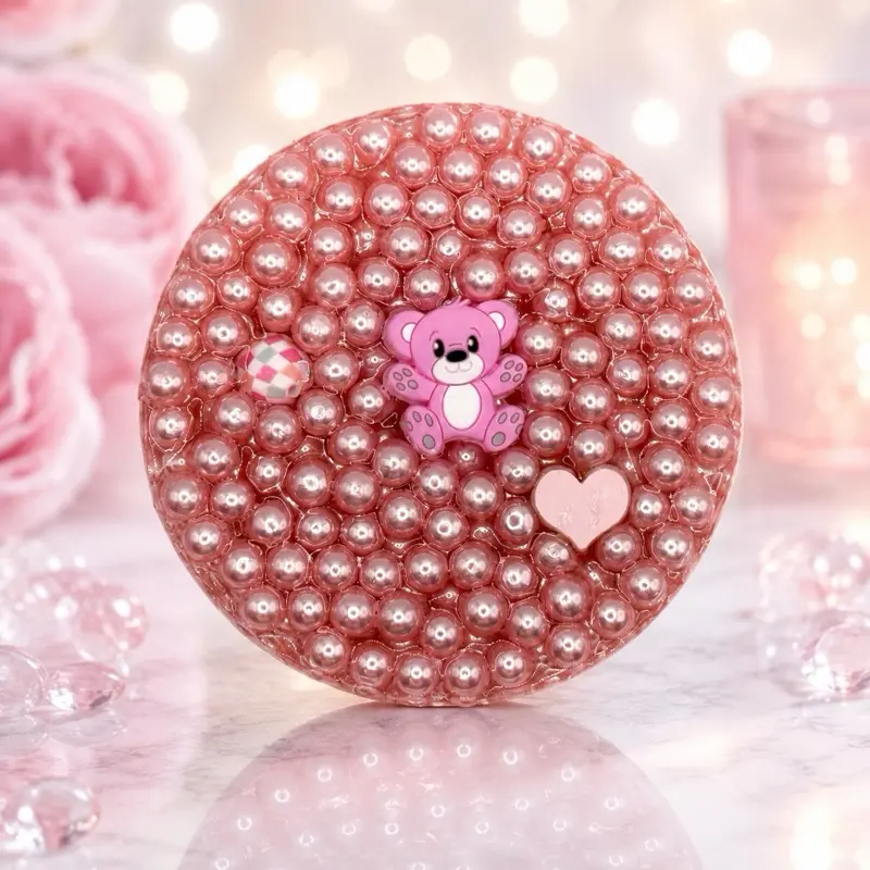 Pink Teddy Dreams Remeltable Picky Pad with Reusable Tray for Anxiety ADHD Skin Picking Soft Soothing Texture Microwavable Unisex Fidget Fun Stress Relief Colorful