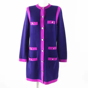 Pre-owned CHANEL Cashmere Small Leather Goods 23AW P75656 Long Knit Cardigan