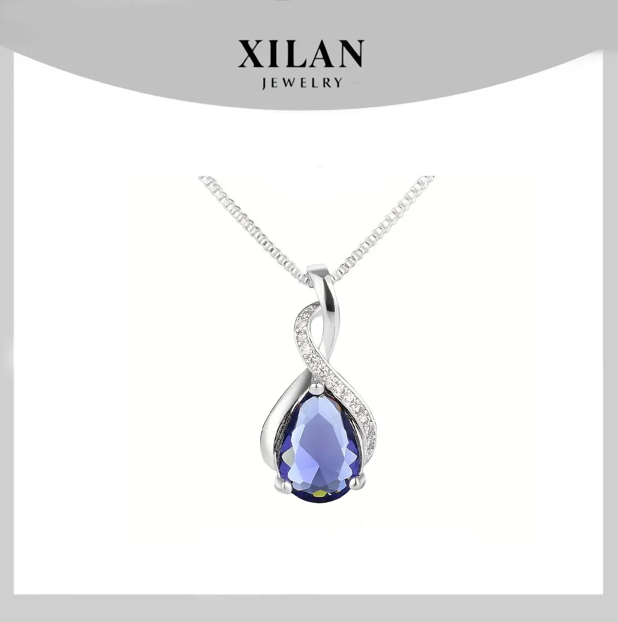 Women's Dainty Purple Teardrop Gemstone Charm Chain Necklace - Elegant, Adjustable, Non-Tarnish Baroque Style with Bling Effect, Costume Jewelry for Mother's Day, Daily Wear Dainty Fashion Jewelry