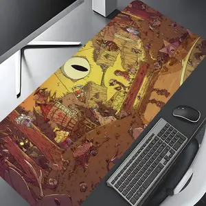 Bizarre Fantasy Cartoon Design Large Gaming Mouse Pad,Aesthetic Desktop Drotection Pad,Washable Rubber Pad Non-Slip Lock Edge Multi-Size Mouse Pad Suitable For Home Office, Office Desk Accessories, Good Gift for Family and friends