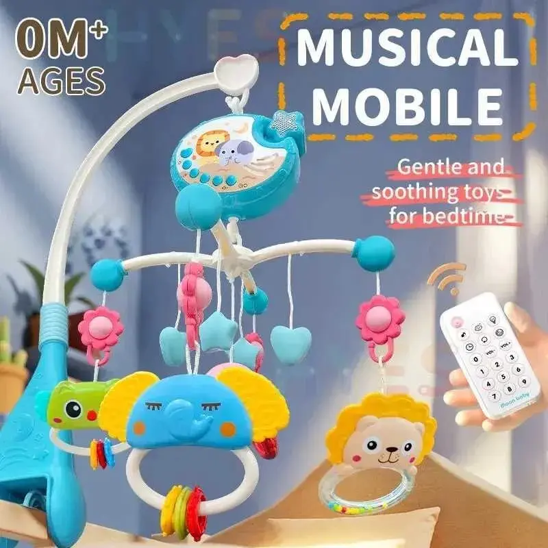 Hanging Music Light Rotating Bedside Electronic Rattle Toy, 1 Set Multifunctional Sensory Cute Newborn Baby Toy, Educational Toy for Kids, Birthday Gift for Boys & Girls, Musical Light Up