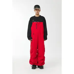 CHILLWHITE Oversize Snow Bib Pants - Scarlet Red