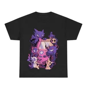 Lavender Town Graphic T-Shirt, PKM Shirt, Anime Vintage T-Shirt, Manga Shirt, Crew Neck Casual Cotton Shirt, Streetwear for Men, for Women, Gift for fans