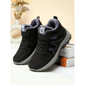 Women’s winter warm fleece-lined snow boots, outdoor hiking shoes, sporty climbing shoes, cold-weather insulated footwear, waterproof hiking shoes