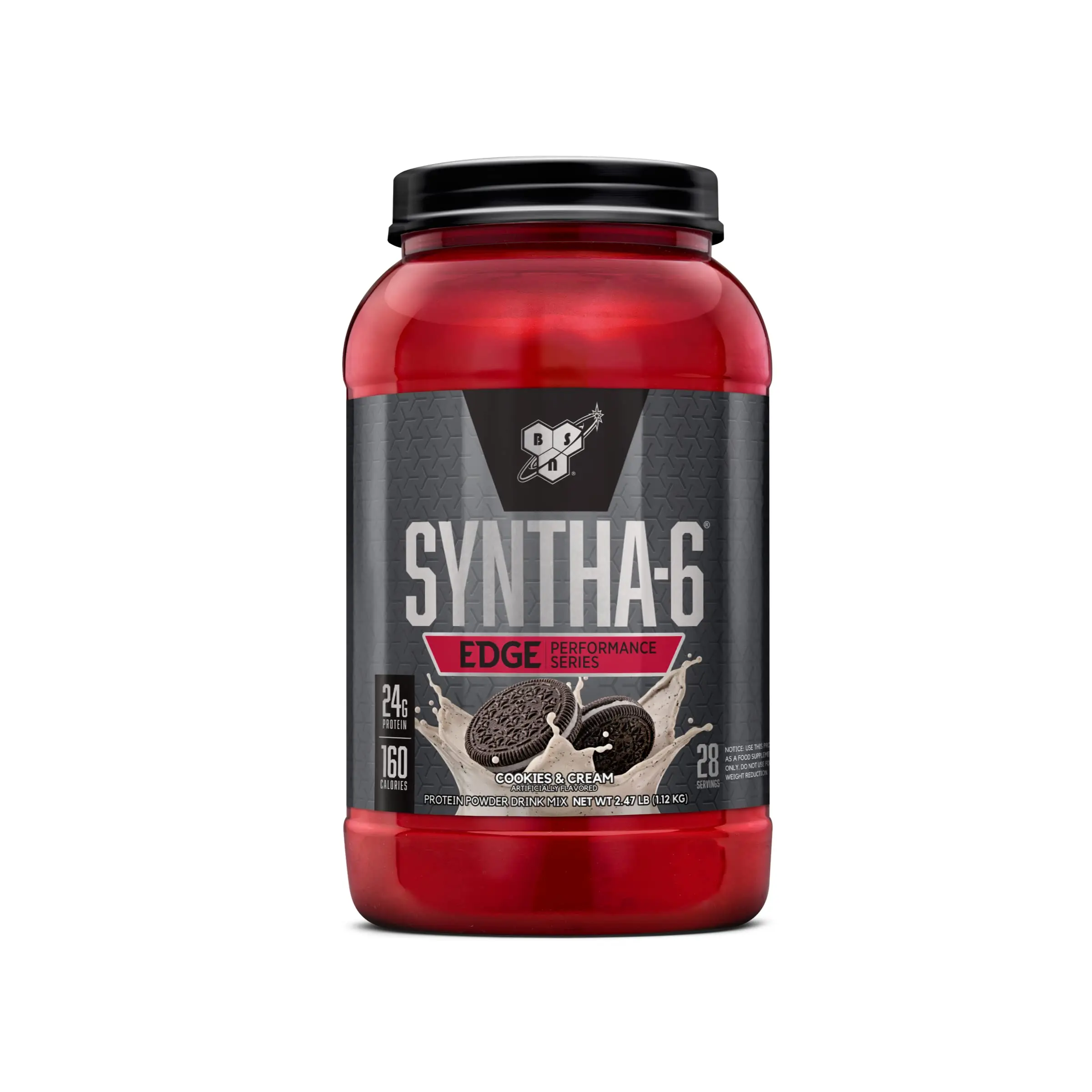 Edge Protein Powder, with Hydrolyzed Whey, Micellar Casein, Milk Protein Isolate, Low Sugar, 24g Protein, Cookies N Cream, 28 Servings