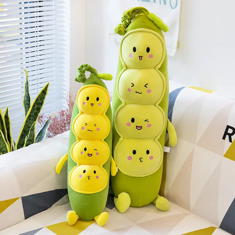 Pea-Shaped Custom Plush Stuffed Toy, Long Sleeping Plush Pillow, Birthday Gift for Girls, Caterpillar Claw Machine Doll, Custom Plush Stuffed Toys