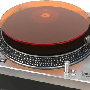 Mobile Pro Shop Orange Acrylic Slipmat - 11.75in for 12in Vinyl Turntables, Anti-Static, Noise Reduction, Clear Audio Quality for Audiophiles, Audiophile