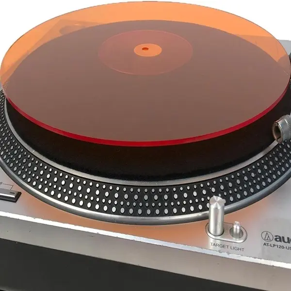 Mobile Pro Shop Orange Acrylic Slipmat - 11.75in for 12in Vinyl Turntables, Anti-Static, Noise Reduction, Clear Audio Quality for Audiophiles, Audiophile