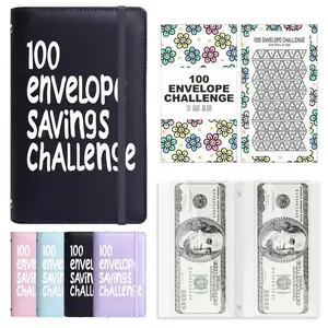 100 Envelope Saving Challenged Binder, Budget Binder, Saving Challenge Book, Saving Challenge Notebook, Money Organizer, Budget Planner Book for Budgeting,Birthday Gifts Income Tracker
