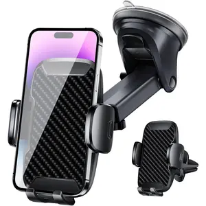 Car Phone Holder Phone Holders for Your Car Windshield Dashboard Air Vent Universal Hands Free Car Mount Phone Holder with Suction Cup Base and Telescopic Arm for Smartphone