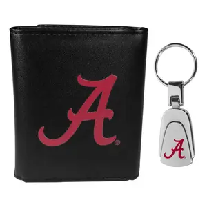 Siskiyou Sports College Leather Tri-Fold & Steel Key Chain