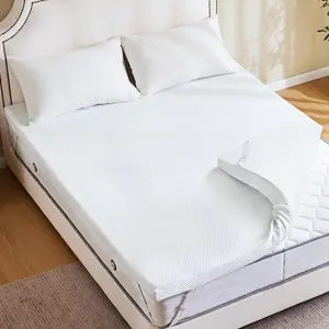 Memory Foam Mattress Topper with Removable Soft Cover, Thick Gel Infused Cooling Toppers Pad for King Size Bed, Sleeper Sofa, RV, Camper, CertiPUR US Certified, Ventilated