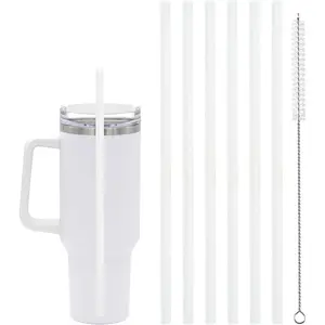 6 Pcs Replacement Straw for Stanley Adventure Quencher 40 oz 30 oz Cup Tumbler,Straws with Cleaning Brh for Stanley Accessories