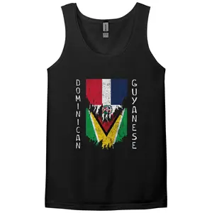 Dominican Guyanese Flags Ripped Torn Dominican Republic Guyana Tank Top