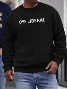 0% Liberal Statement Sweatshirt Bold Text Minimalist Casual Streetwear Top