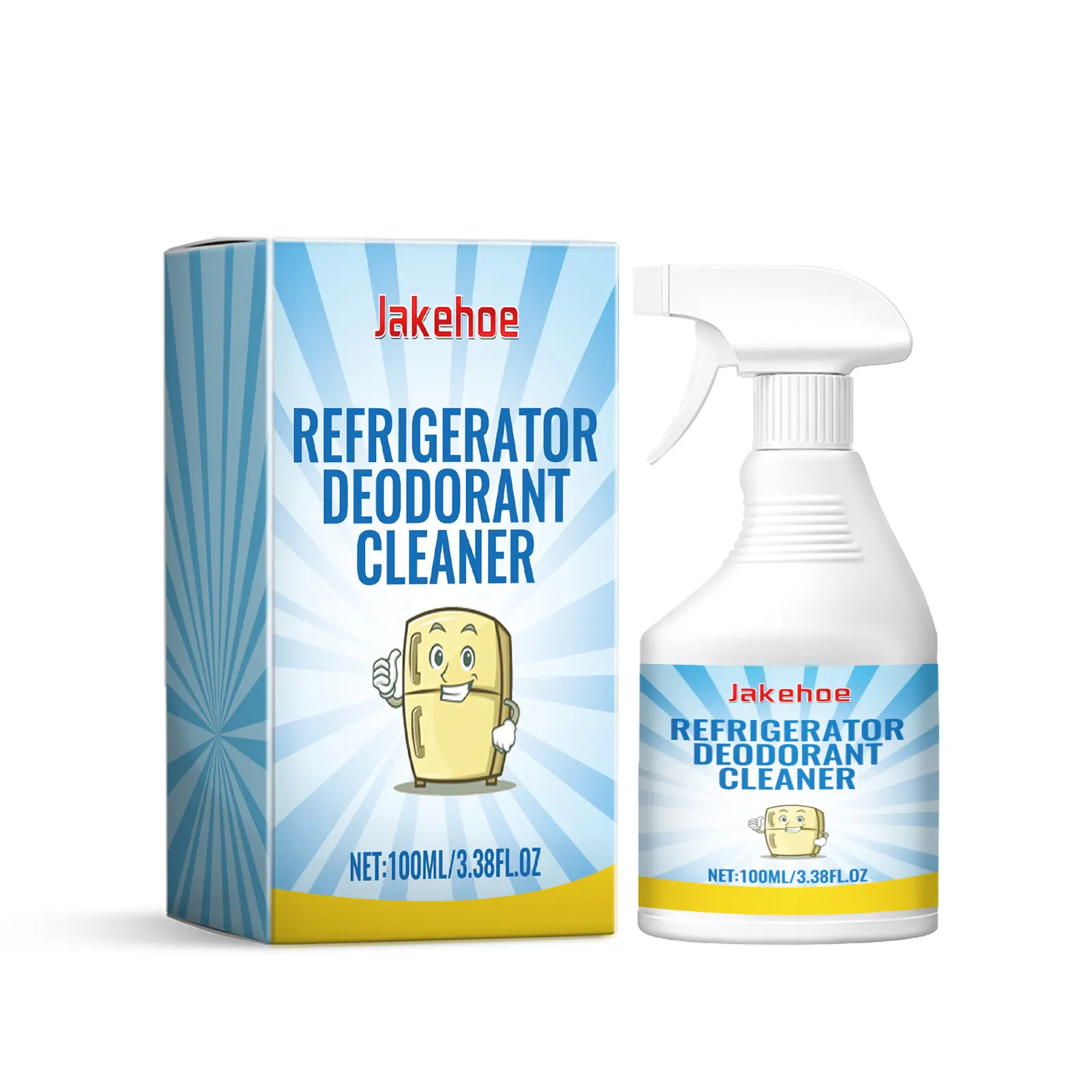 Jakehoe Refrigerator Deodorant Cleaner, Freezer Deodorant Cleaner Refrigerator Quick Deodorant Cleaner Spray