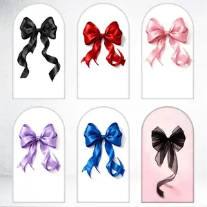 Satin Bow Arch Backdrop Cover for Elegant Wedding and Event Decor