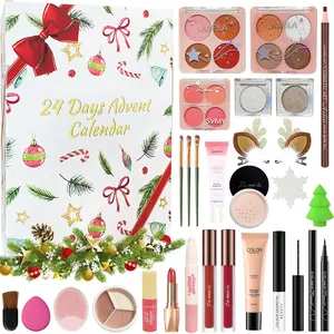 Makeup Advent Calendar 2025 24 Days Christmas Gift Set for Women & Teens Complete Kit with Eyeshadow Lipstick Blush & More Festive Beauty Countdown