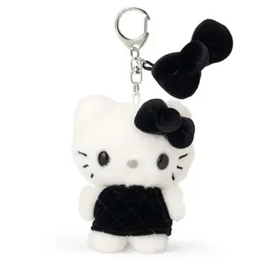 Hello Kitty Black Mini Plush Mascot Keychain (Mini Quilt Series)